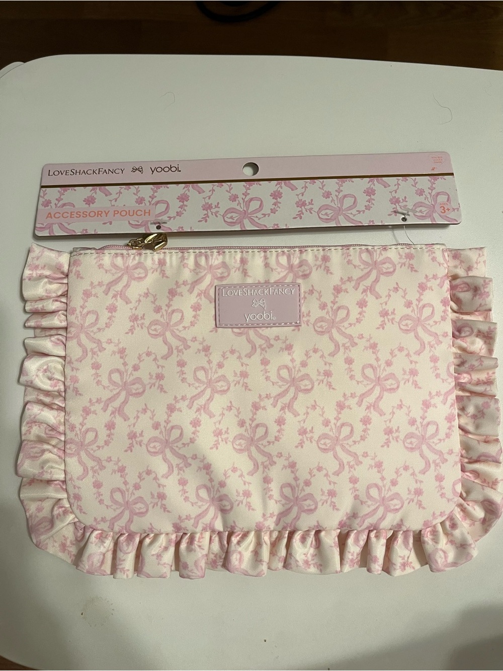 LoveShackFancy x Target x Yoobi Blooming Heirloom Flat Zip Pencil Case W/Ruffles